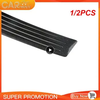 1/2PCS 90cm/104 cm Carbon Fiber Car Trunk Protection Strip Gum Bumper Anti-Collision Anti-Scratch Tailgate Trim Door Sill