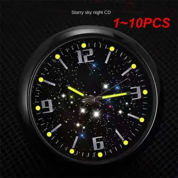 1 ~ 10PCS Светлинен часовник за автоматичен габарит Мини кола въздушен отдушник водоустойчив кварцов часовник с клипс Часовник за въздушен изход часовник за стайлинг кола