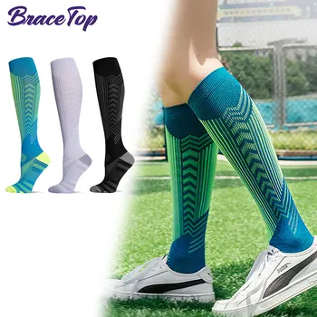 1 чифт чорапи за бягане на открито Чорапи за възрастни найлонови спортни чорапи Нови персонализирани еластичност Фитнес чорапи Чорапи за компресия на коляното