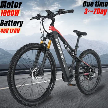 1000watts,17Ah,YG90 – офроуд електрически планински велосипед с хидравлична спирачка, за мъже и жени, максимална скорост 55 км/ч, 21 скорости
