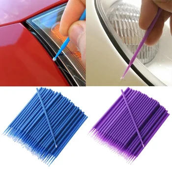 100pcs Четки Paint Touch-up Paint Micro Brush Съвети Auto Mini Head Автомобилни части Head Mini Spray Car Applicator Stick