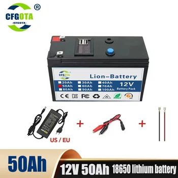 12V батерия 100Ah 18650 литиева батерия акумулаторна батерия за слънчева енергия Батерия за електрически превозни средства + 12.6v3A зарядно устройство