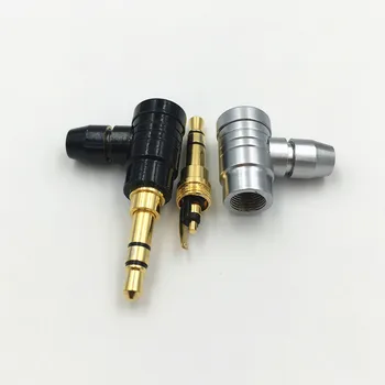1Pcs 3.5 аудио барове жак позлатен прав ъгъл 3.5mm 3 / 4 полюс стерео щепсел за слушалка кабел запояване адаптер конектор