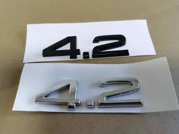 1X ABS хром гланцово черно 4.2 кола задния багажник писма емблема значка лого стикери за Audi аксесоари