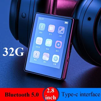 2.8 инчов цял екран MP3 плейър Bluetooth 5.0 преносим сензорен екран музикален плейър с вграден високоговорител FM радио електронна книга видео