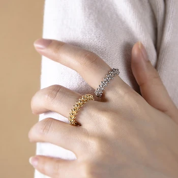 2 бр / комплект модерен Boho жените кокалче пръстен мода злато сребърен цвят двойка пръстени за любителите сватбени бижута подарък