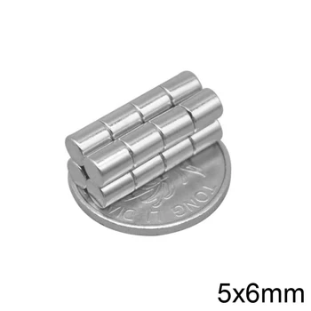 20/50/100/200/500PCS Неодимов 5x6 магнит Супер силен магнит 5mmx6mm Мощни магнити 5x6mm Постоянен малък кръгъл магнит 5 * 6 mm