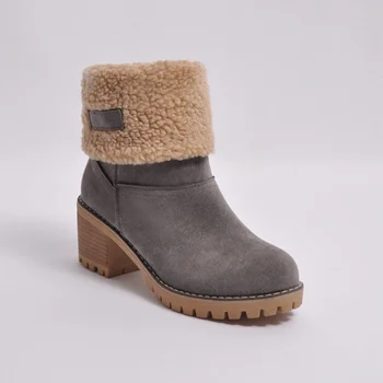 2021 Обувки за ходене през зимата, нови ботуши, две жени, носещи топли ботуши за сняг Мъжки обувки Спортни обувки Обувки за ходене Жени