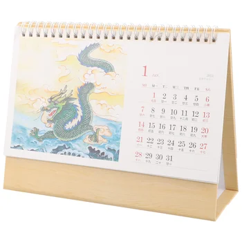 2024 Настолен календар Китайски настолен календар Постоянен флип Месечна календарна година