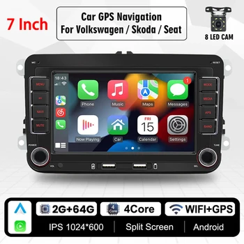 2Din Car Radio Android за Volkswagen Golf 5 6 Polo Passat B6 B7 CC Skoda Jetta Universal Muiltmedia Carplay Wifi GPS навигация