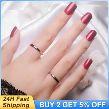 2mm титанов стоманен пръстен прост дизайн обикновен титанов двойка пръстен златен тон сребърно покритие черни пръстени мъже жена бижута подарък