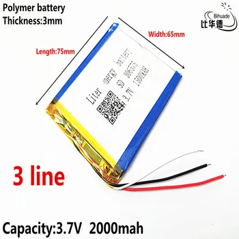 3 линия Литър енергийна батерия 3.7V литиева батерия ранна 306575 1500mAh фарове GPS навигатор общи полимерни батерии