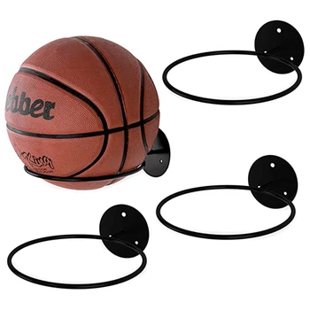 3pcs стена монтирани баскетбол багажник футбол дисплей рафт топка притежателя баскетбол съхранение багажник пространство спестяване футбол за топки