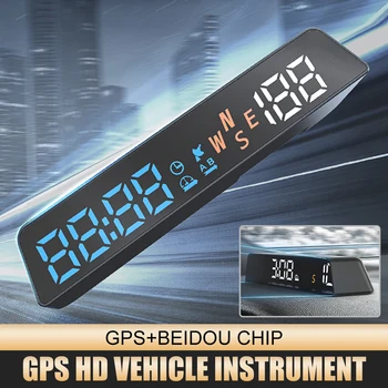 4.6'' Автомобил HUD GPS табло Head-Up дисплей Цифров скоростомер Дисплей за надморска височина Аларма за превишаване на скоростта USB Plug&Play аксесоари