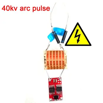40KV дъгов импулс Високоволтов трансформатор запалителна бобина инвертор драйвер борда Пречиствател на дим генератор на отрицателни йони DC 6.5V ~ 12V