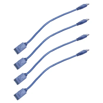 4X Blue USB 3.0 мъжки към мъжки F / M тип A конектор удължителен кабел 30cm