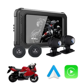 5inch мотоциклет GPS навигация шофиране рекордер безжичен Carplay AndroidAuto Siri Google Assist водоустойчив мотоциклет навигатор