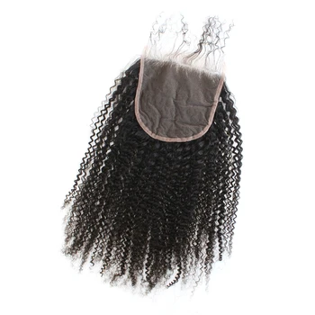 5x5 HD дантела затваряне афро извратени къдрава бразилски девствена човешка коса предварително оскубани естествена коса с бебешка коса швейцарски дантела затваряне
