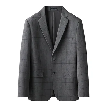 7101-T -Бизнес тънък професионално официално облекло Корейска версия сив случаен костюм мъж