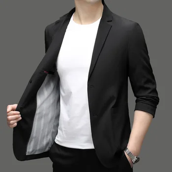 8139-T- Висок клас чист вълнен костюм мъжки бизнес костюм