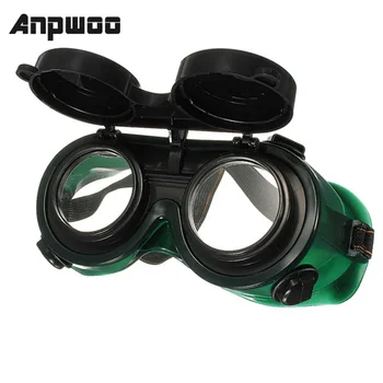 ANPWOO Черно & Тъмно зелен винил смола Flip Up заваряване безопасност очила защита спойка заварчик очила двойни лещи трайни