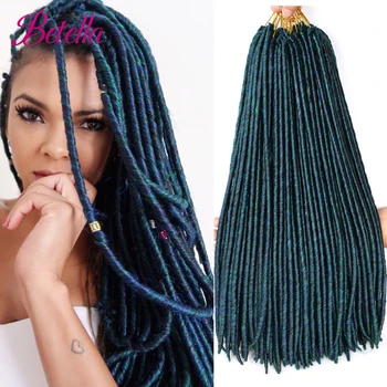 Betella Synthetic Faux Locs Плетене на една кука плитки за коса Dreadlocks Knotless Hook Dreads Ombre Color Braiding Разширения за коса за жени