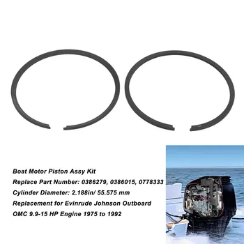 Boat Motor Piston Ring Assy Kit Ring Set 0778333 за Evinrude Johnson Извънбордов OMC 9.9-15 HP двигател 1975 до 1992 0386279