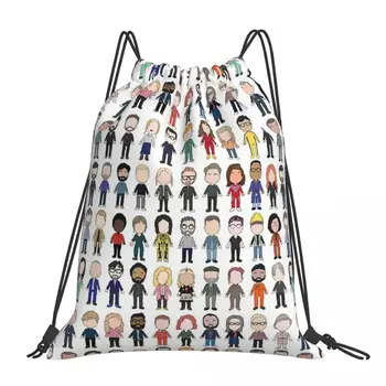 Cast Poster Taskmaster First Ten Series Backpacks Multi-function Portable Drawstring Bags Sundries Bag BookBag For Man Woman
