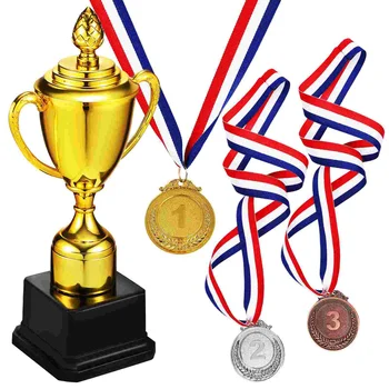 Clispeed Award Trophy Cup Първо място Победител Награда Детски награди 3 медала Пластмасови спортни събития игра