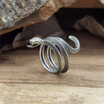 Creative Boho сребърен цвят змия форма отворен регулируеми пръстени за пръсти за жени женски сватбено тържество пръстен фини бижута момиче подарък