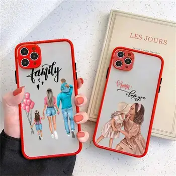 Cute MaMa Of Girl Boy Mom Baby Phone Case matte transparent За iphone 14 11 12 13 plus mini x xs xr pro max cover