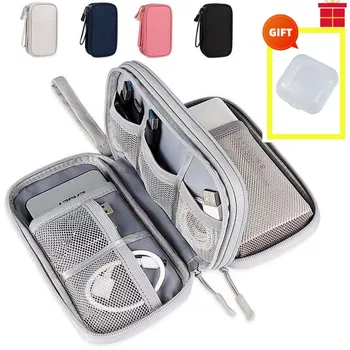 Data Cable чанти за съхранение Преносими слушалки организатор Digital Gadget калъф за носене двуслоен цифров USB твърд диск защита чанта