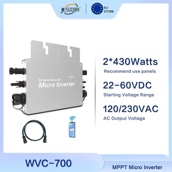 DC 22-60V до AC 120V230V 700W микро слънчева мрежа вратовръзка инвертор автоматичен превключвател вграден WIFI такса за 2 * 430Watts фотоволтаични панели