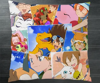 Digimon Adventure Tri Digital Monster Two Side 40x40cm калъфка за възглавница Cover Cosplay манга подарък BED/SOUCH/CAR Декор Нов P5