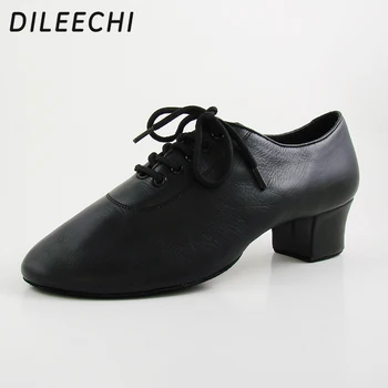 DILEECHI Обувки за бални танци от естествена кожа Мъжки обувки за латино танци 4.5CM мъжки размер 28-46 Персонализиран голям размер малък размер