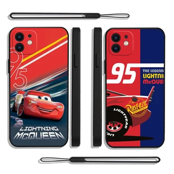 Disney Lightning McQueen Калъф за телефон за Xiaomi Redmi Note 12 11 11T 10 10S 9 Pro Plus 9C 9T K40 K50 K60 4G 5G с каишка за ръка