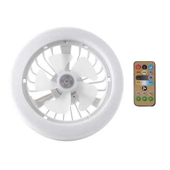 E27 таван вентилатор охлаждане електрически фен лампа полилей дистанционно управление вентилатори със светлина и контрол за стая декорация на дома