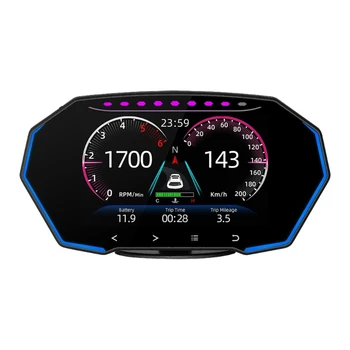 F11Security Alarm Car HUD Headup-Display GPSSpeed часовник предно стъкло проектор Overspeed аларма умора шофиране напомняне R2LC