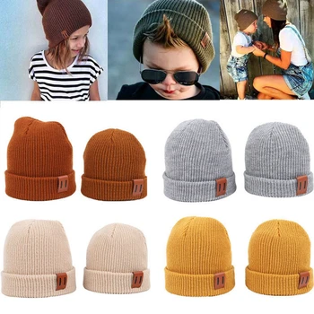 FOCUSNORM 8 цвята: есен, зима, родител-дете, шапка Beanie, майка и деца, зимна топла кабелна плетена шапка;