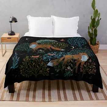 Forest Fox Throw Одеяло легло каре Одеяла за пикник одеяла и одеяла
