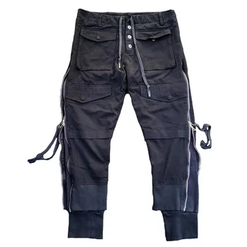 GL стил мъжки тънък годни двуслойни памучни сплит панталони топли и износени ежедневни панталони за мъже