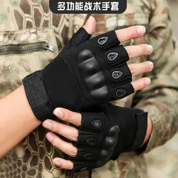 Half Finger Мъжки ръкавици Външни военни тактически ръкавици Спортна стрелба Лов Airsoft мотоциклет колоездене ръкавици