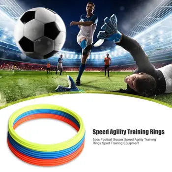 Hot Продажба Agility Тренировъчни пръстени Преносими 5pcs / комплект Футбол Футбол Скорост Agility Тренировъчни пръстени Спортно оборудване за обучение