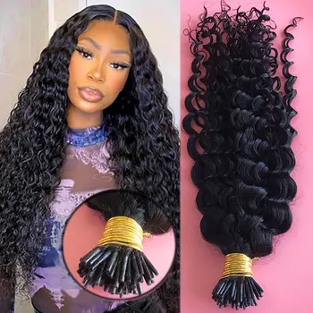 I Nail Tip In Human Hair Extensions Machine Made Remy Hair Extensions Pre Bonded Nail Tips For Women