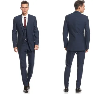 Jacket Men Suit 3 Pieces Notch Lapel Two Buttons 4Pieces (Jacket + Pant + Tie + Vest) Официални смокинги Високо качество Най-новият дизайн Slim