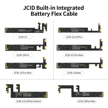 JCID Оригинален вграден вграден ред за ремонт на кабели за батерии за iPhone 11 12 13 Mini Pro Max Премахване на предупреждение