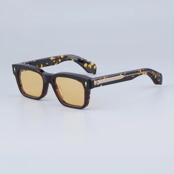 JMM MOLINO Square Жълти костенурки слънчеви очила Uv400 дебел ацетат класически ръчно изработени дизайнерски маркови очила за мъже и жени
