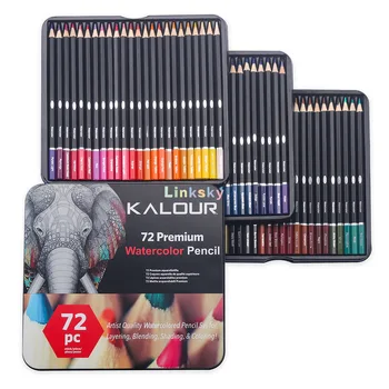 KALOUR водоразтворими цветни моливи, професионален арт комплект от 72 цвята, идеален за оцветяване, засенчване, за начинаещи и професионални художници