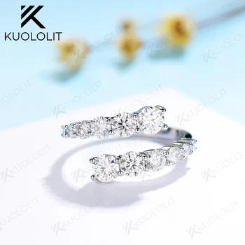 Kuololit 3CTW Rround Moissanite Rings for Men Women Yellow Gold 18K 14K 10K 925 Sliver Band Ring for Engagement Wedding Classic