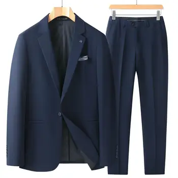 L-Grey superior sense two button flat ревера-яка костюм яке за мъже двойка костюм